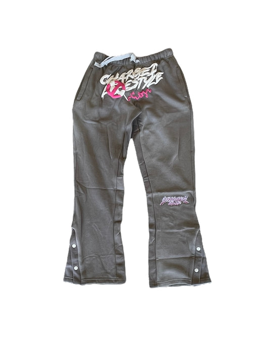 CLC DISCONNECTED GREY/PINK CROPPED SWEATPANTS