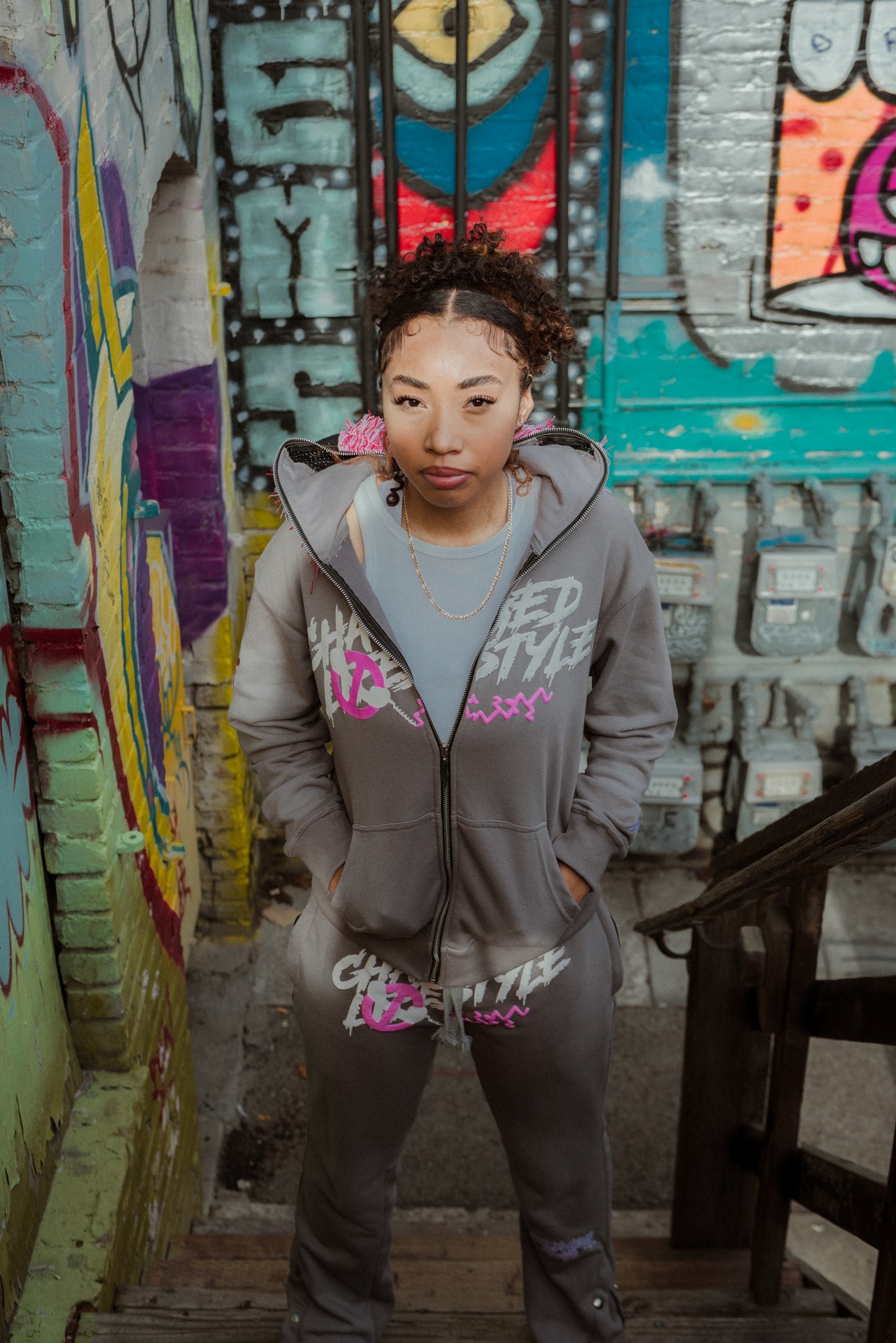 CLC - GREY & PINK HOODIE