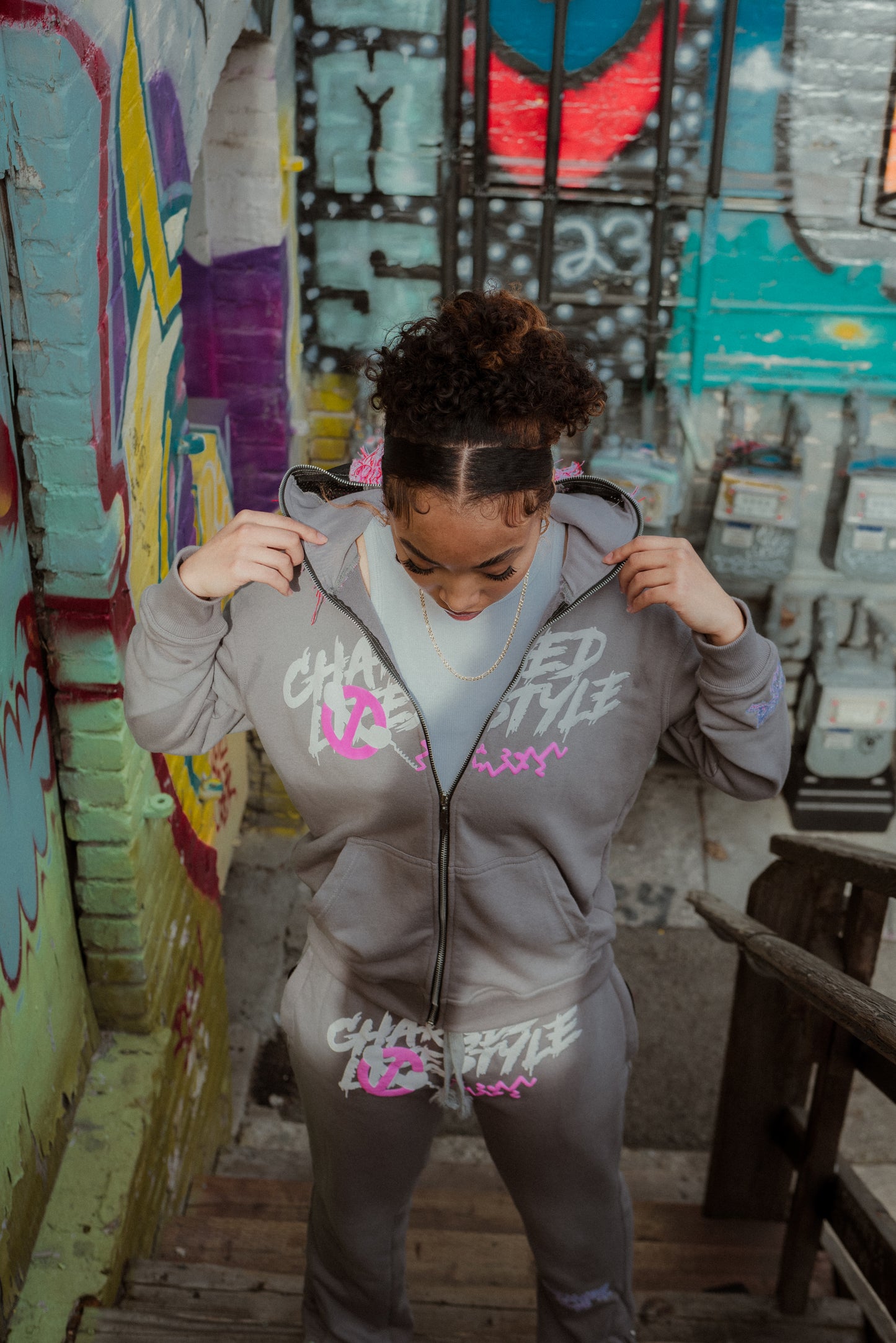 CLC - GREY & PINK HOODIE