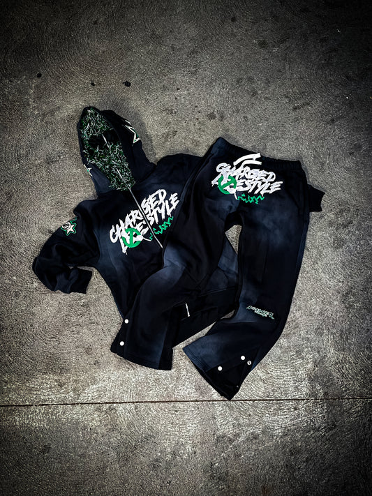 CLC - BLACK & GREEN SWEATSUIT